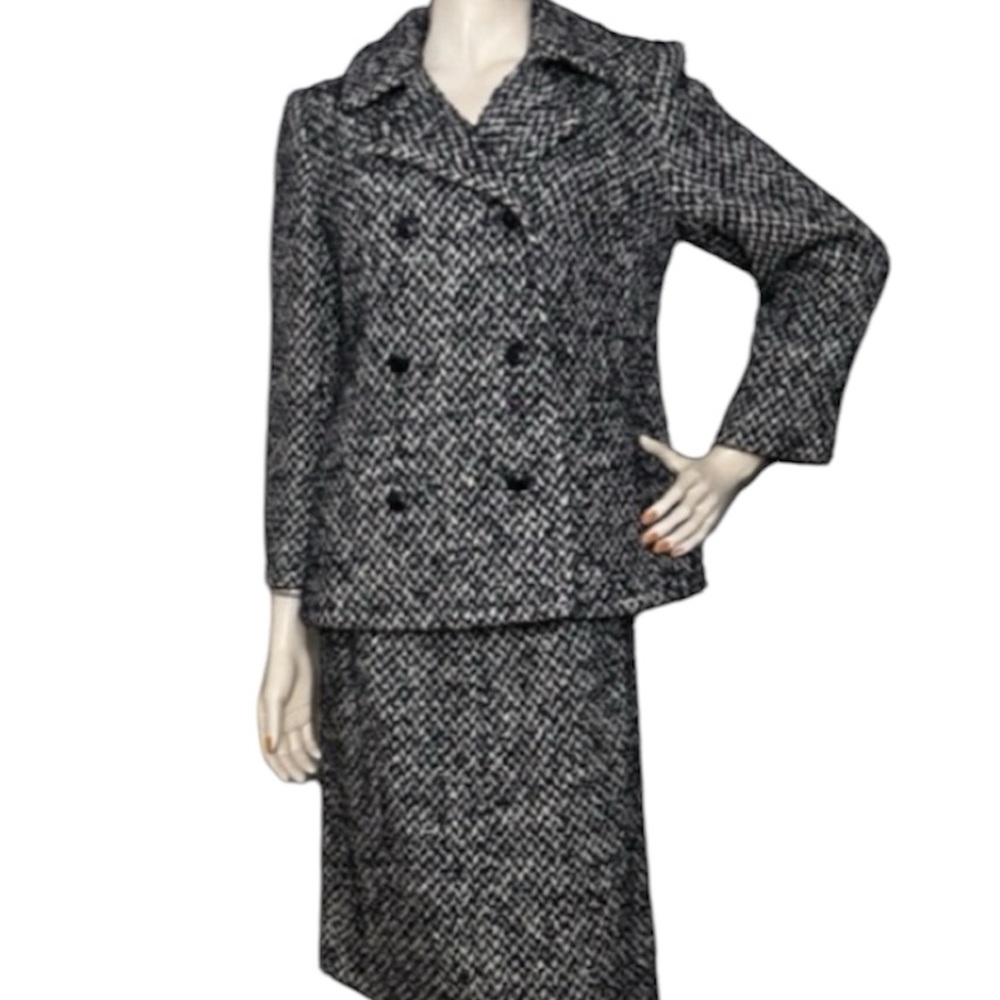 Vintage 1970s Thick Woven Skirt Suit
